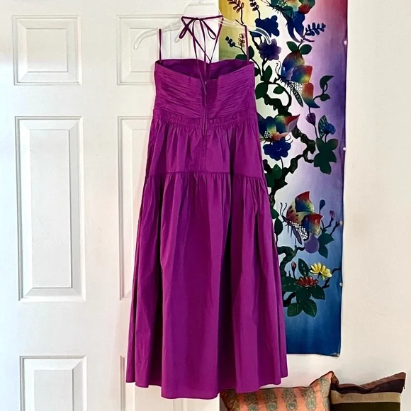 🌺🎉HP🎉🌺 NWT Ulla Johnson Ella Cutout Halter Dress Orchid - Picture 14 of 16